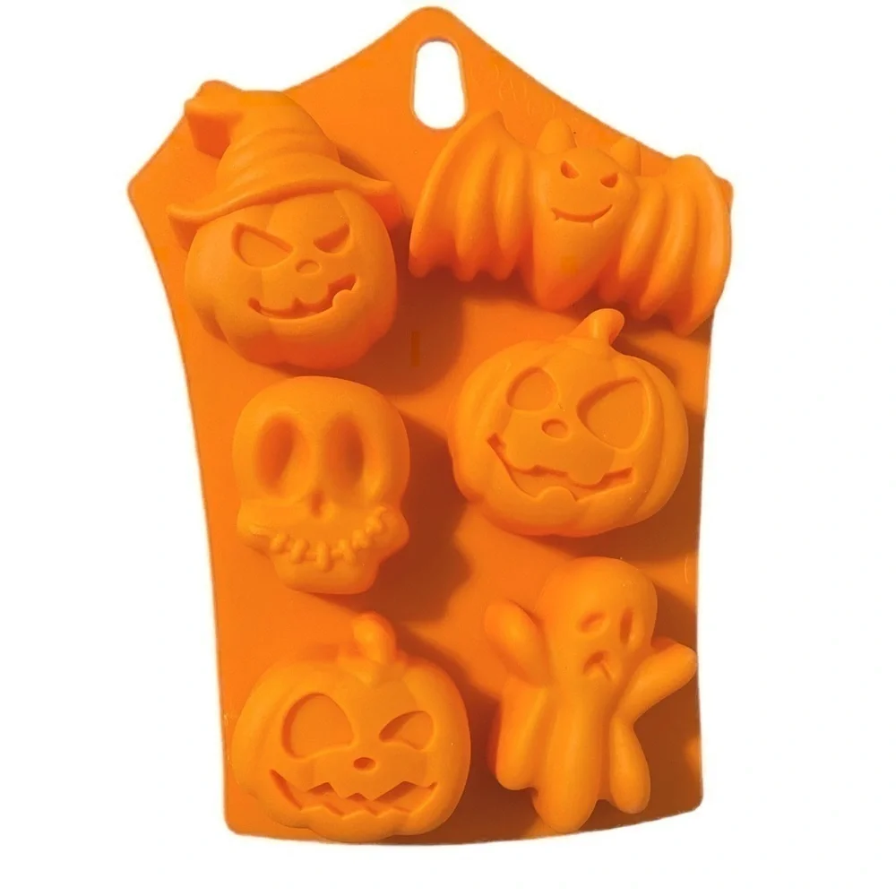 Halloween Candy Mold Chocolate Silicone Witch Hat Pumpkin Skull Bat Ghost